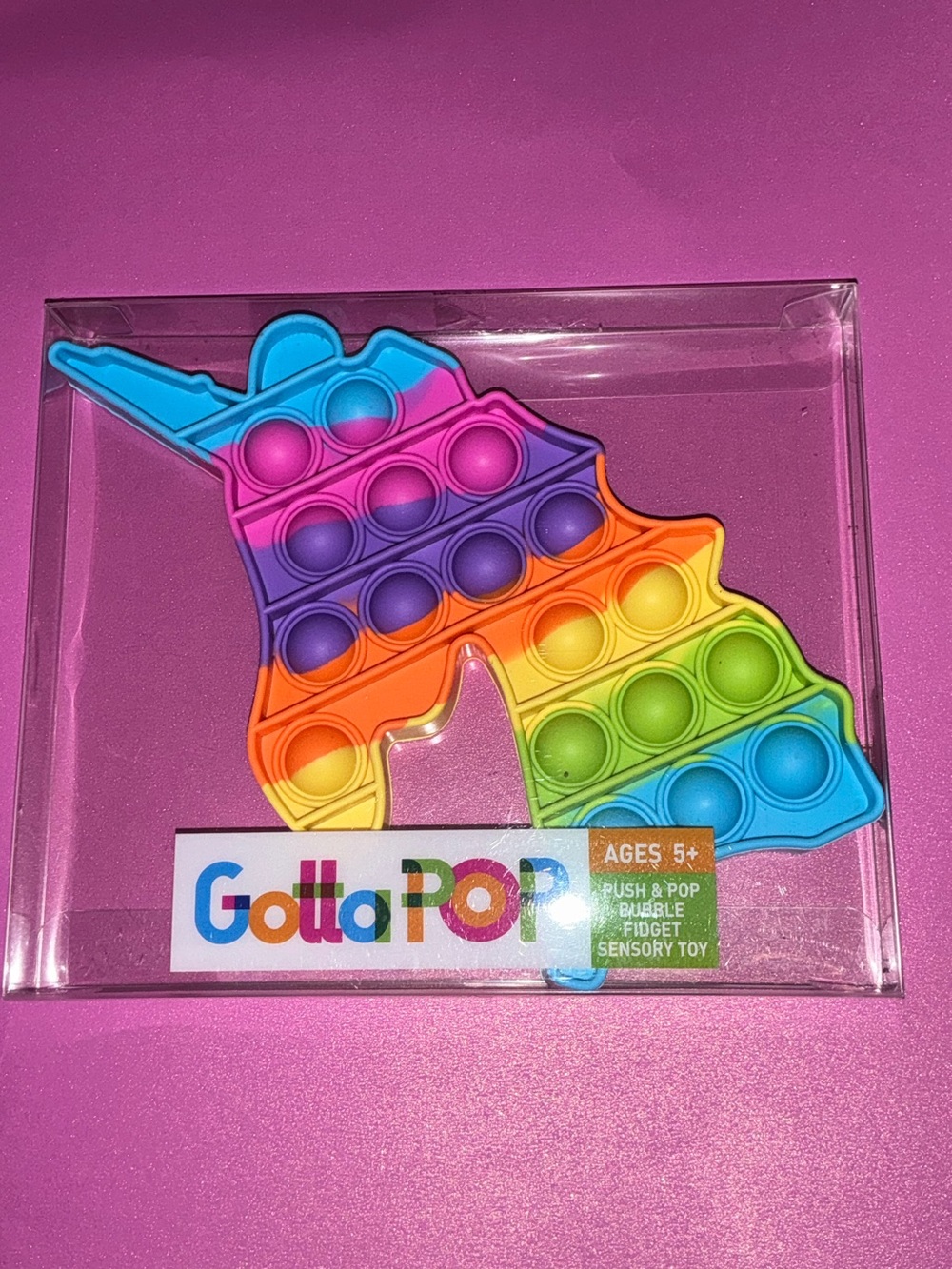 Gotta Pop Bubble Toy Fun Rainbow 🌈 Unicorn Head